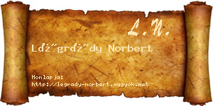 Légrády Norbert névjegykártya