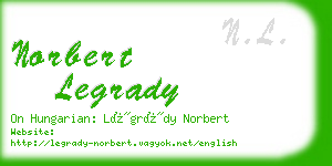 norbert legrady business card